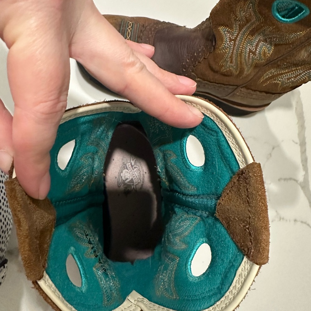 Ariat Fatbaby Brown Turquoise Cowgirl Boots-Size 7.5B - Picture 6 of 8